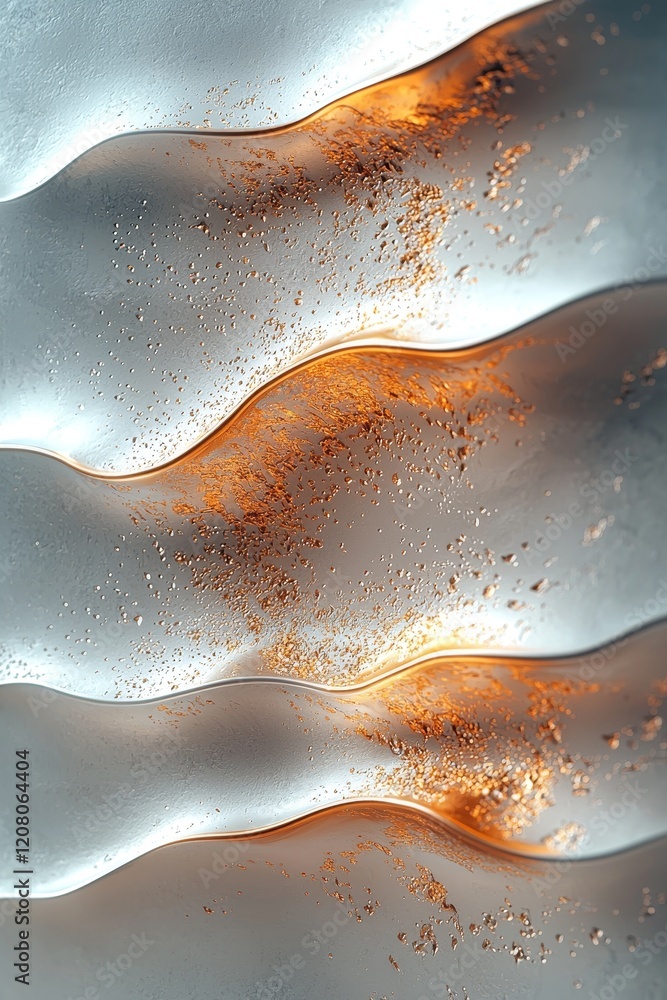 Aufkleber flowing waves of textured patterns artistic abstract soft lighting modern design environment