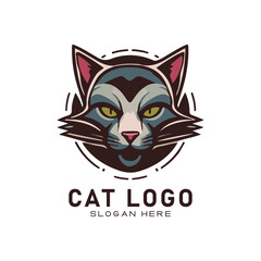 cute cate character vector logo design
