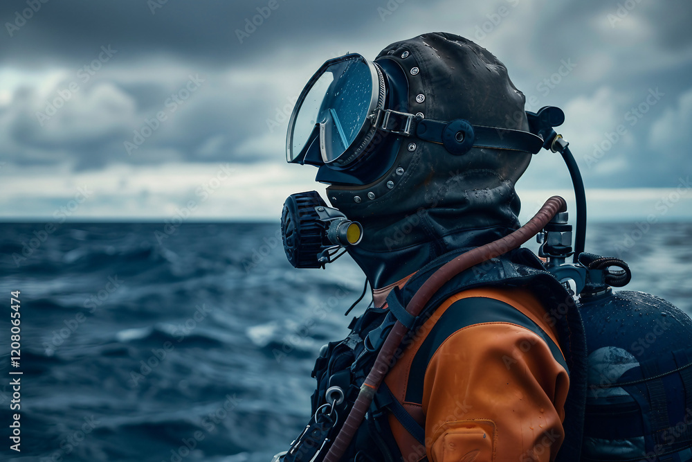 Aufkleber image of cosmonaut in a protective spacesuit made generative ai technology