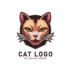 cute cate character vector logo design

