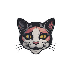 Obraz premium cute cate character vector logo design 