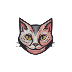 cute cate character vector logo design
