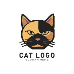 cute cate character vector logo design
