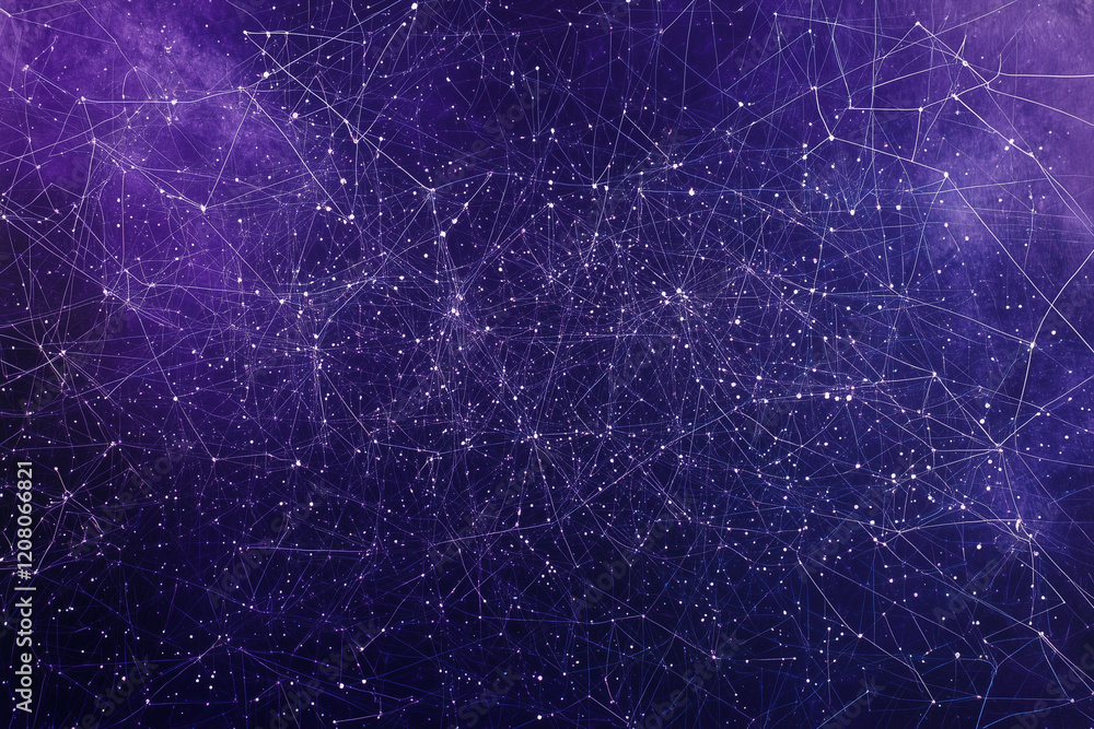 Aufkleber purple background with a lot of stars and lines. the stars are scattered all over the background and