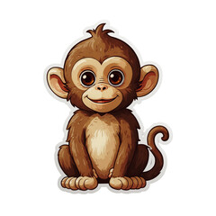 Obraz premium Adorable Cartoon Monkey Illustration