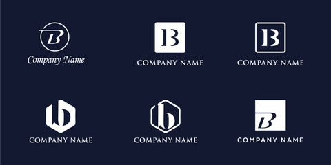 B Letter Logo Set Monogram style, bundle vector