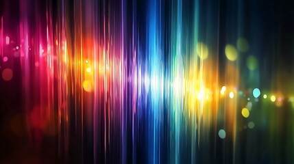 A colorful wave of light with a rainbow of colors