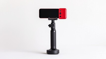 Fototapeta premium Capturing moments smartphone stabilizer setup studio photography equipment minimalist close-up creative innovation