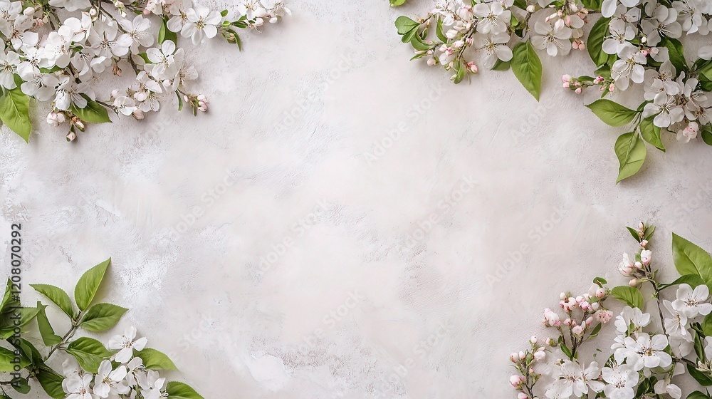 Poster clean spring background with ample copy space and subtle lines
