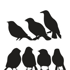 Bird silhouette vector icon logo.
