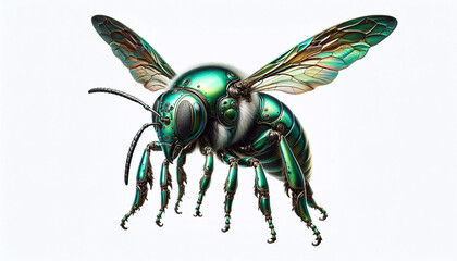 Obraz premium Steampunk Bee with Intricate Gear Details