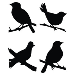 Bird silhouette vector icon logo.
