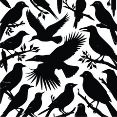 Bird silhouette vector icon logo.
