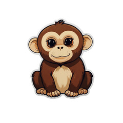 Obraz premium Adorable Cartoon Monkey Illustration