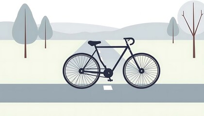 Fototapeta premium Road Bike on Scenic Country Road Peaceful Cycling Scene