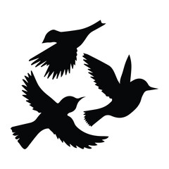Bird silhouette vector icon logo.
