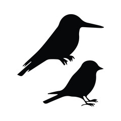 Bird silhouette vector icon logo.
