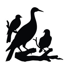 Bird silhouette vector icon logo.

