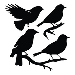 Bird silhouette vector icon logo.
