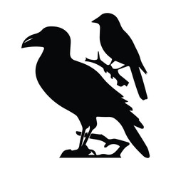 Bird silhouette vector icon logo.
