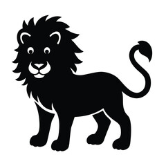 Lion Silhouette Vector Art - Black Color Lion Design Illustration
