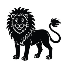 Fototapeta premium Lion Silhouette Vector Art - Black Color Lion Design Illustration