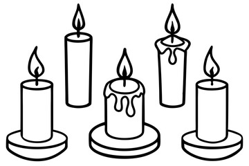 Minimalist Candle Line Art Set