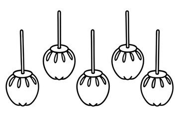 Minimalist Caramel Apple Vector Set