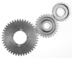 Three steel cog gears