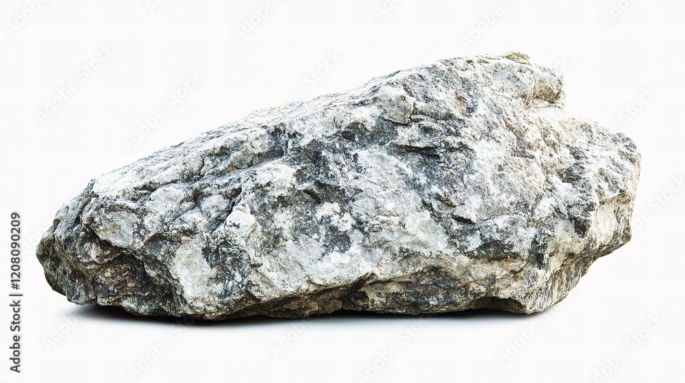 Poster Isolated Natural Rock with Unique Textures and Patterns on Surface