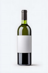Obraz premium Wine bottle with blank label mock up isolated white background