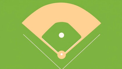 Simple Baseball Field Diagram Green Background