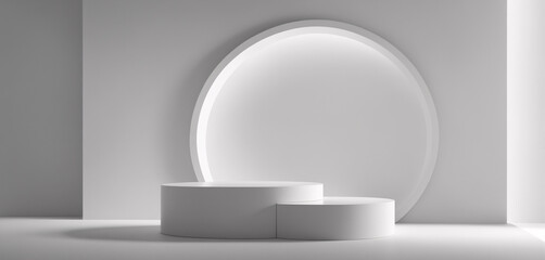 White abstract podium for product presentation