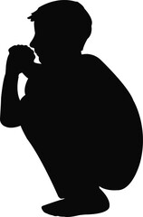 a boy body silhouette vector