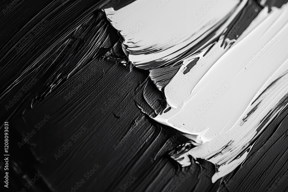 Poster monochrome brushstrokes on textured paper featuring minimalist design with light gray highlights aga