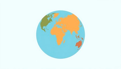Simple World Map Illustration for Global Concepts