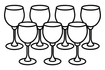 Minimalist Wine Glass Line Art Set