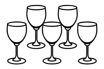 Minimalist Wine Glass Line Art Set