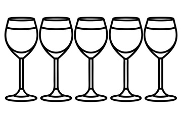Minimalist Wine Glass Line Art Set