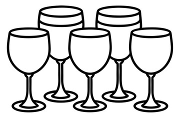 Minimalist Wine Glass Line Art Set