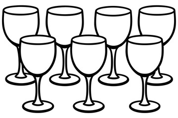 Minimalist Wine Glass Line Art Set