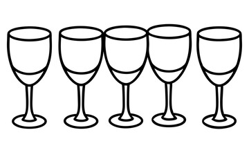 Minimalist Wine Glass Line Art Set