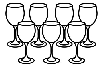 Minimalist Wine Glass Line Art Set