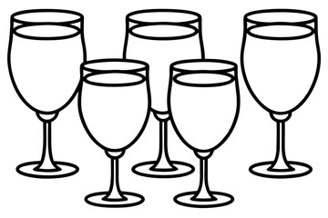 Minimalist Wine Glass Line Art Set
