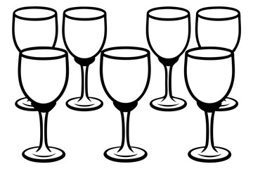 Minimalist Wine Glass Line Art Set