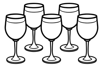 Minimalist Wine Glass Line Art Set