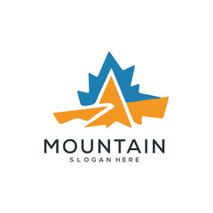 Obraz premium Set of vector mountain and outdoor adventures logo designs. 