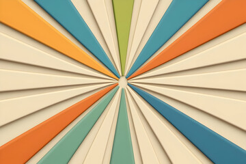 Abstract 3D Background Pastel Radiating Stripes
