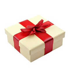 Obraz premium Gift box with red ribbon isolated on white background
