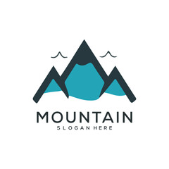 Set of vector mountain and outdoor adventures logo designs.
